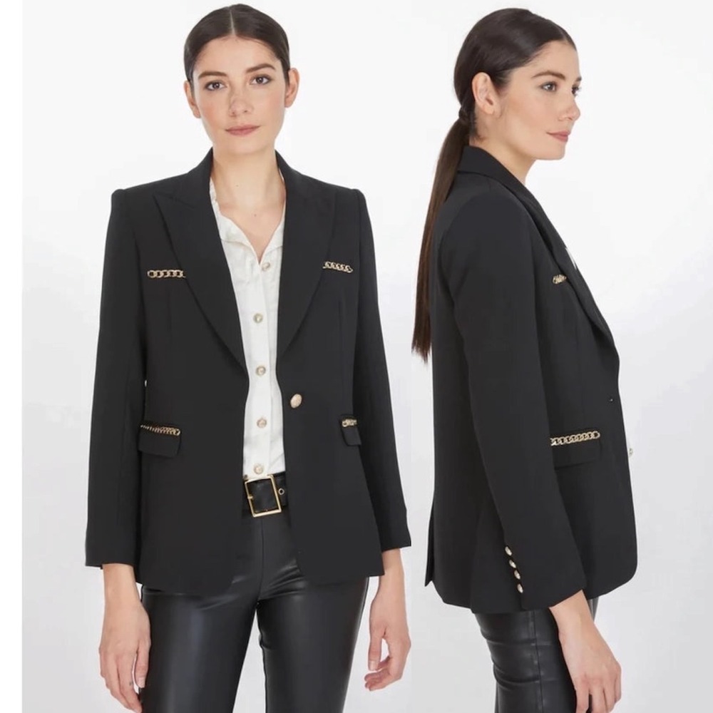Generation Love Rochelle Chain Blazer Black Gold Button Detail – NWT Size XS